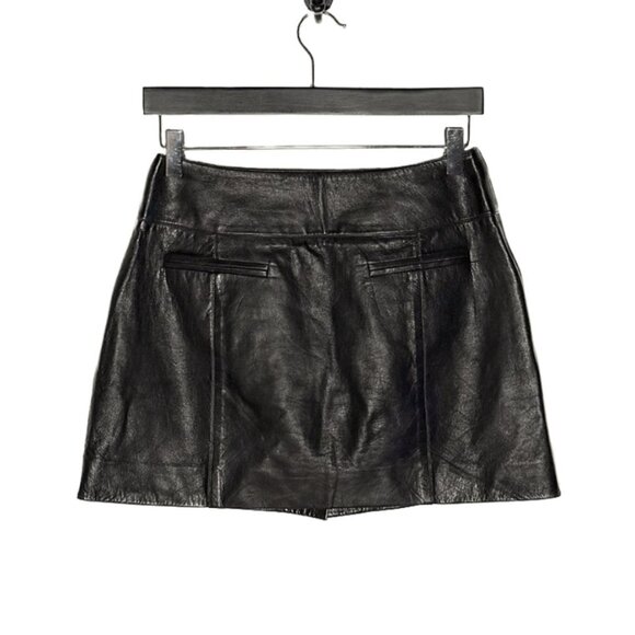 Chanel FW06 Runway Black Leather CC Buttons Mini Skirt - Picture 3 of 8